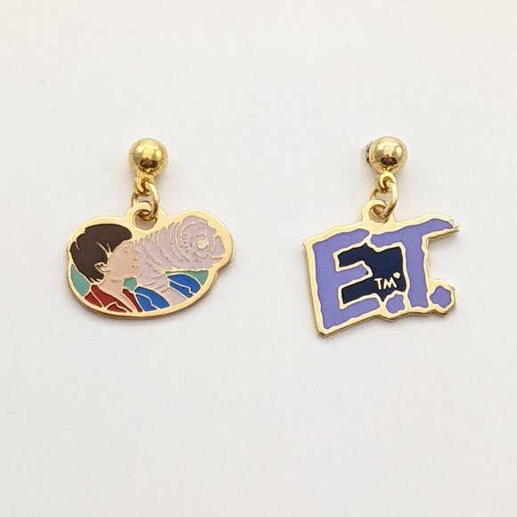 E.T. The Extra Terrestrial Mismatched Earrings - E.T. & Elliot + E.T Logo - Picture 1 of 1